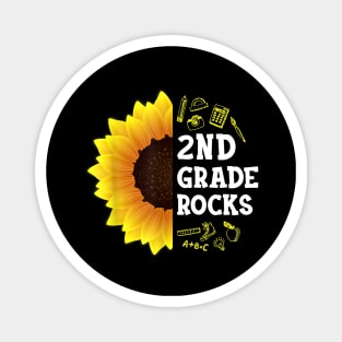 2nd Grade Rocks Sunflower Back To School Boys Girls Gifts Magnet